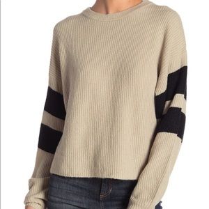 Brown Sweater with Striped Sleeve - john & Jenn - XS